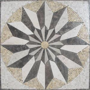 MS International Venti Blend Medallion 24 in. x 24 in. Tumbled Marble Floor & Wall Tile