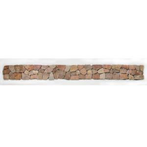 Solistone Indonesian Mosaic Sumatra Red 4 In. x 39 In. Marble Border Floor & Wall Tile (10 Sq. Ft./Case)