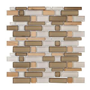 Jeffrey Court Heritage Cold Pencil 14 1/2 in. x 12 in. Glass Wall Tile