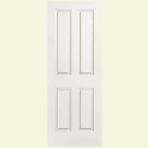 Masonite 28 in. x 80 in. Composite Hollow-Core 4-Panel Smooth Molded Flush Slab Door