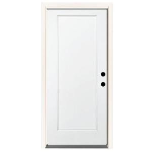Steves & Sons Premium 1-Panel Primed White Steel Entry Door with 32 in. Left-Hand Inswing and 6 in. Wall