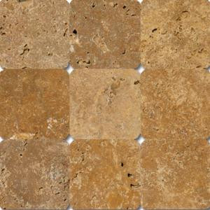 MS International Versailles Gold 4 in. x 4 in. Tumbled Travertine Floor & Wall Tile