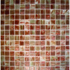 MS International 3/4 in. x 3/4 in. Light Brown Iridescent Glass Mosaic Floor & Wall Tile