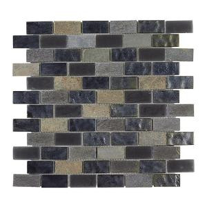 Jeffrey Court Midnight Opal Brick Glass 12 in. x 12 in. Glass Wall & Floor Tile