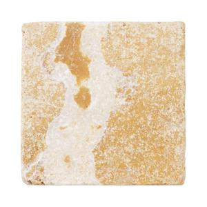 Jeffrey Court Travertino Gold 4 in. x 4 in. Travertine Wall & Floor Tile (9 pieces/sq. ft.)