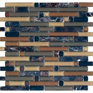 EPOCH Varietals Rioja-1651 Stone And Glass Blend Mesh Mounted Floor & Wall Tile - 4 in. x 4 in. Tile Sample