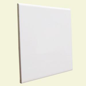 U.S. Ceramic Tile Color Collection Bright Snow White 6 in. x 6 in. Ceramic Surface Bullnose Wall Tile