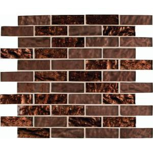MS International Copper Leaf 12 in. x 12 in. Glass Mesh-Mounted Mosaic Wall Tile