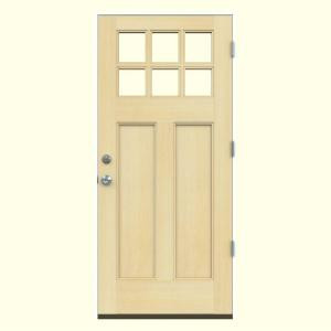 JELD-WEN 6-Lite Craftsman Unfinished Hemlock Entry Door with Primed White AuraLast Jamb
