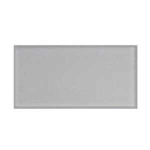Splashback Tile Contempo Bright White Frosted Glass Tile - 3 in. x 6 in. Tile Sample