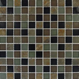 MS International California Gold 1 in. x 1 in. Glass 7 Stone Blend Mesh-Mounted Mosaic Tile