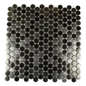 Splashback Tile Metal Silver Stainless Steel 3-5 Penny Round Tiles