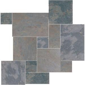 Daltile Natural Stone Collection Indian Multicolor Versailles Pattern Slate Floor and Wall Tile Kit (15.75 sq. ft. / kit)