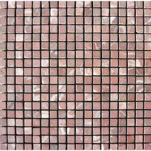 MS International Rojo Alicante 12 in. x 12 in. Red Tumbled Marble Mesh-Mounted Mosaic Tile