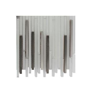 Splashback Tile Tetris Stylus Steel Ice Pattern Glass Tiles - 6 in. x 6 in. Tile Sample