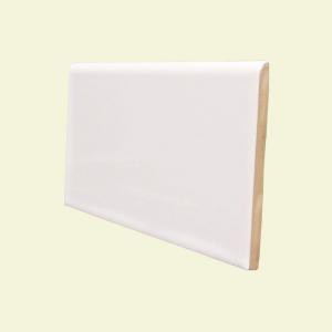 U.S. Ceramic Tile Color Collection Bright White Ice 3 in. x 6 in. Ceramic Surface Bullnose Wall Tile