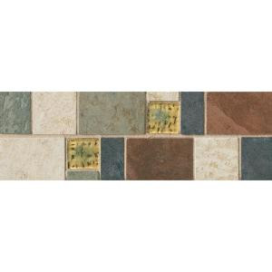 Daltile Continental Slate 4 in. x 12 in. x 6mm Porcelain Decorative Accent Mosaic Floor and Wall Tile