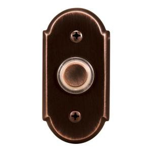 Heath Zenith Wired Decorative LED Halo-Lighted Bronze Finish Push Button