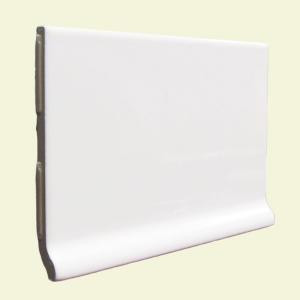 U.S. Ceramic Tile Color Collection Matte Snow White 3-3/4 in. x 6 in. Ceramic Stackable Cove Base Wall Tile