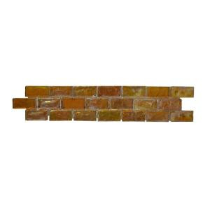 Jeffrey Court Glass Strip Golden 2 in. x 12 in. Glass Wall Tile