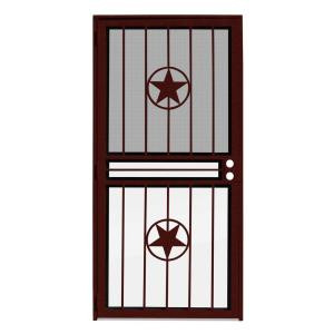 Unique Home Designs Lone Star 28 in. x 80 in. Wineberry Recessed Mount Outswing All Season Security Door