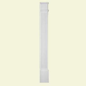 Fypon 90 in. x 9 in. x 1-5/16 in. Pilaster Fluted Economy Molded Plinth Smooth