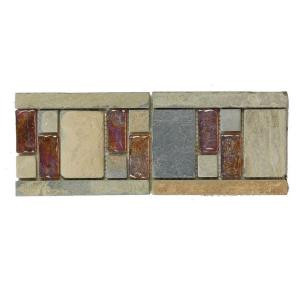 Jeffrey Court Aspen 4 in. x 10 in. Glass and Slate Wall Tile