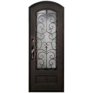 Iron Doors Unlimited Orleans 3/4 Lite Painted Oil Rubbed Bronze Decorative Wrought Iron Entry Door
