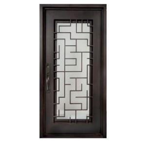 Iron Doors Unlimited Bel Sol Full Lite Painted Oil Rubbed Bronze Decorative Wrought Iron Entry Door