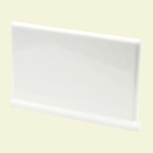 U.S. Ceramic Tile Color Collection Bright White Ice 4-1/4 in. x 6 in. Ceramic Left Cove Base Corner Wall Tile