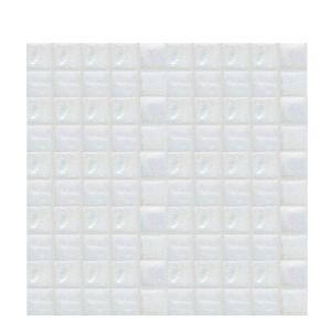 Daltile Sonterra Glass Oyster White Iridescent 12 in. x 12 in. x 6mm Glass Sheet Mounted Mosaic Wall Tile (10 sq. ft. / case)