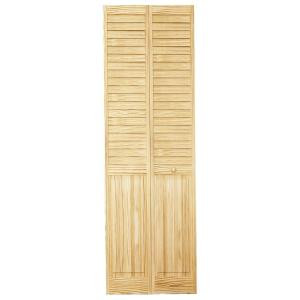 Kimberly Bay 36 in. Plantation Louvered Solid Core Unfinished Panel Wood Interior Bi-fold Closet Door