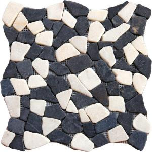 MS International Mixed Flat Pebbles 16 In. x 16 In. Marble Floor & Wall Tile