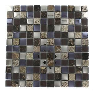Splashback Tile Tapestry Pantheon 12 in. x 12 in. Marble and Glass Mosaic Floor and Wall Tile