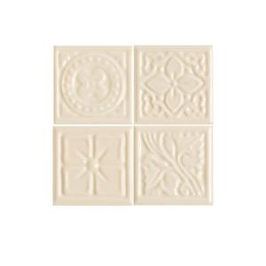 Daltile Fashion Accents Almond 2 in. x 2 in. Ceramic Decorative Floret Dot Wall Tile