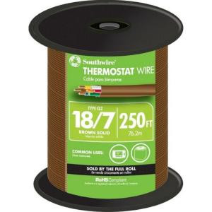 Southwire 18-7 Thermostat Wire - Brown (By-the-Foot)