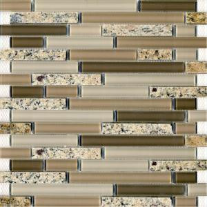 EPOCH Spectrum Desert Gold-1663 Granite And Glass Blend Mesh Mounted Floor & Wall Tile - 4 in. x 4 in. Tile Sample