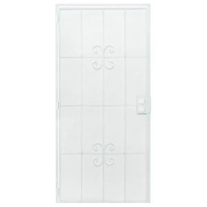 First Alert Windham 36 in. x 80 in. White Steel Prehung Security Door