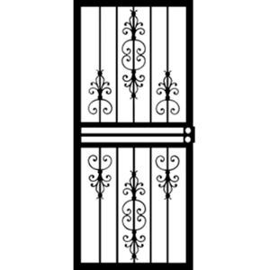 Grisham 408 Series 36 in. x 80 in. Black Countryside Security Door