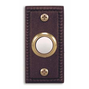 Heath Zenith Wired Antique Copper Finish Rectangular Push Button