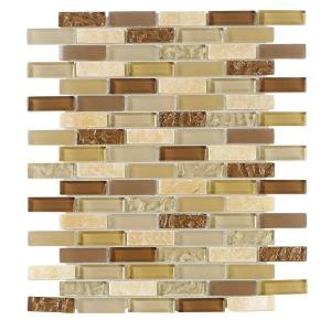 Jeffrey Court Sunwashed Mini Brick 12 in. x 12 in. Glass Wall and Floor Tile