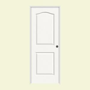 JELD-WEN Woodgrain 2-Panel Eyebrow Top Solid Core Painted Molded Prehung Interior Door