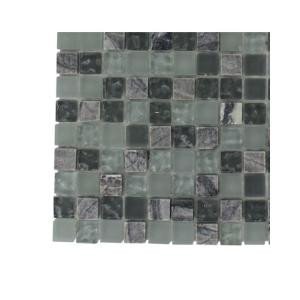 Splashback Tile Paris Rain Blend Squares Glass - 6 in. x 6 in. Tile Sample