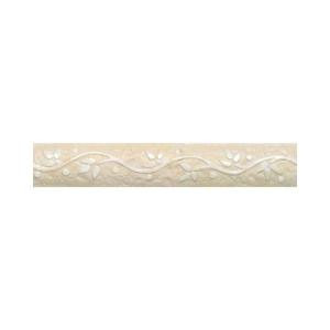 Daltile Brancacci Windrift Beige 2 in. x 12 in. Ceramic Arched Floral Deco Accent Wall Tile