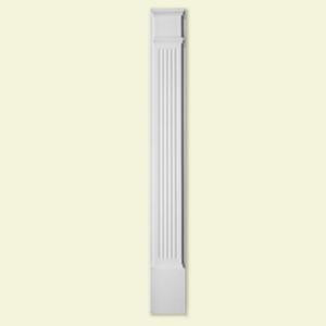 Fypon 9 in. x 90 in. Polyurethane Fluted Pilaster Moulded with 14-1/2 in. Plinth Block