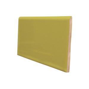U.S. Ceramic Tile Color Collection Bright Chartreuse 3 in. x 6 in. Ceramic Surface Bullnose Wall Tile