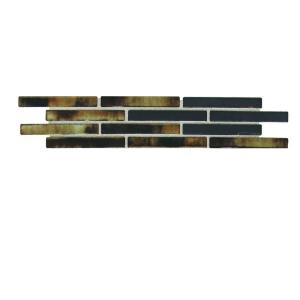 Daltile Fashion Accents Umber 3 in. x 12 in. 8mm Illumini Mosaic Accent Wall Tile