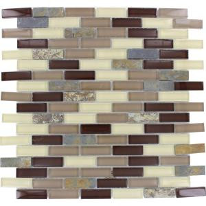 MS International Rolling Hills Brick Pattern 12 in. x 12 in. Glass/Stone Blend Mesh-Mounted Mosaic Wall Tile