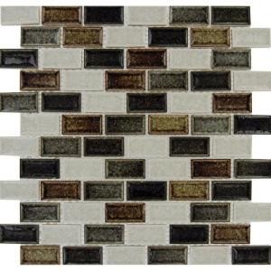 MS International Sandy Beaches Blend 1 in. x 2 in. Glass Mesh-Mounted Mosaic Wall Tile
