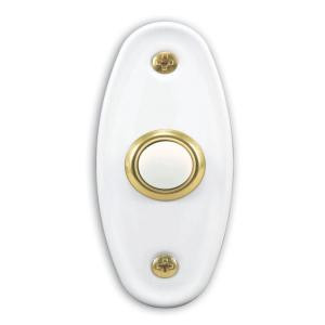 Heath Zenith Wired Polished Brass Finish Lighted Push Button with White Bar